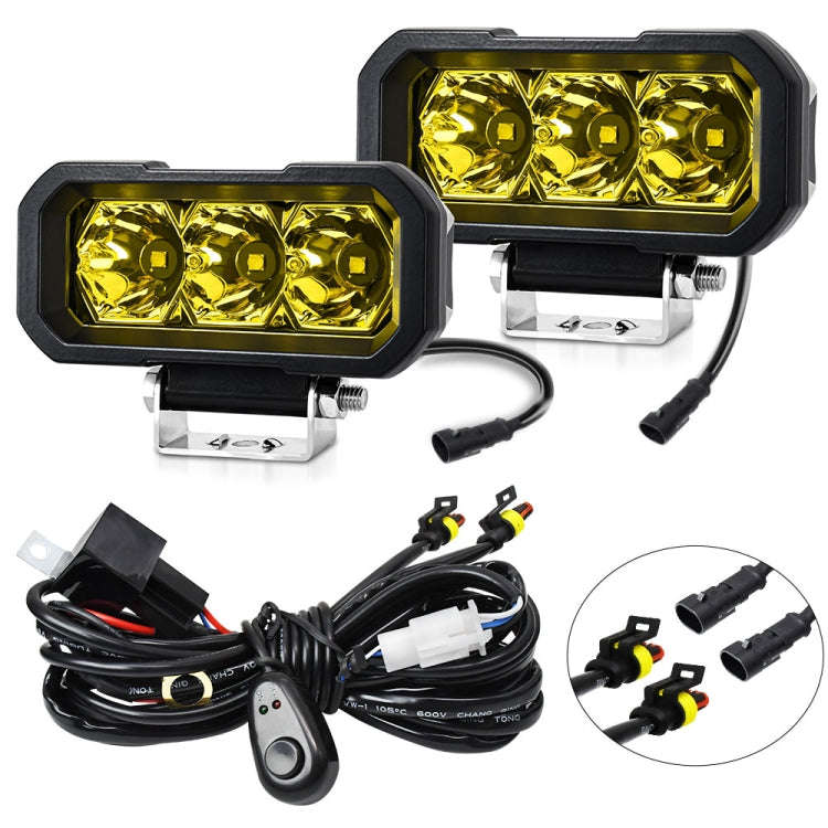E23 40W 9V-30V 5 Inch Waterproof 3-Eye Headlight(Floodlight Yellow Light)