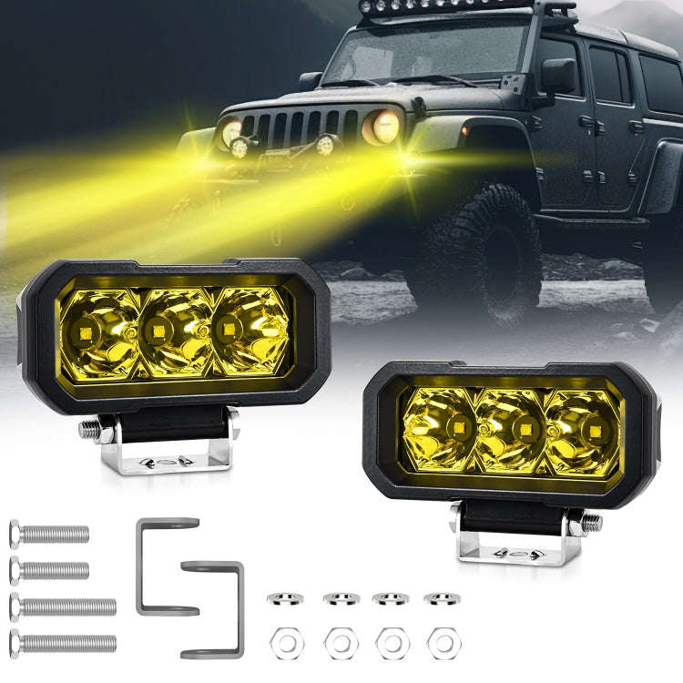 E23 40W 9V-30V 5 Inch Waterproof 3-Eye Headlight(Floodlight Yellow Light)