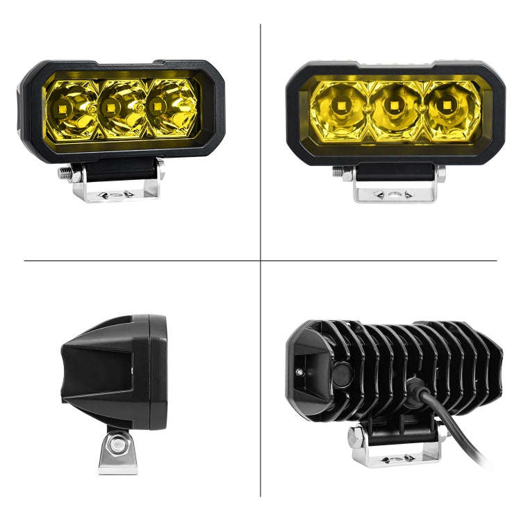 E23 40W 9V-30V 5 Inch Waterproof 3-Eye Headlight(Floodlight Yellow Light)