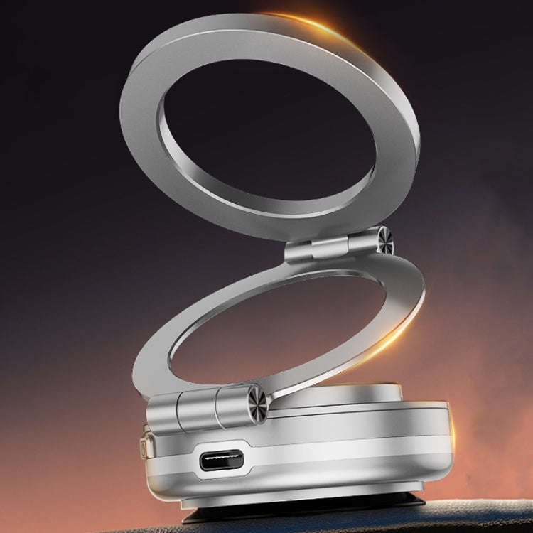 AIMITE C2 Car Vacuum Suction Cup Magnetic Three Axis Linkage Rotatable Cell Phone Holder(Silver)