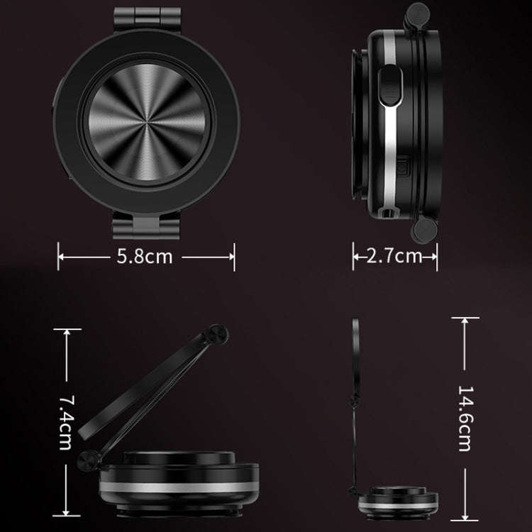 AIMITE C2 Car Vacuum Suction Cup Magnetic Three Axis Linkage Rotatable Cell Phone Holder(Black)