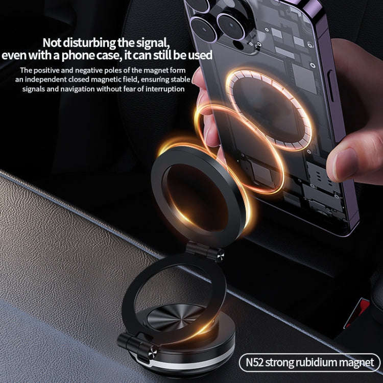 AIMITE C2 Car Vacuum Suction Cup Magnetic Three Axis Linkage Rotatable Cell Phone Holder(Black)