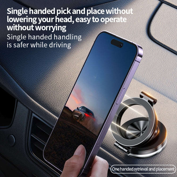 AIMITE C2 Car Vacuum Suction Cup Magnetic Three Axis Linkage Rotatable Cell Phone Holder(Black)