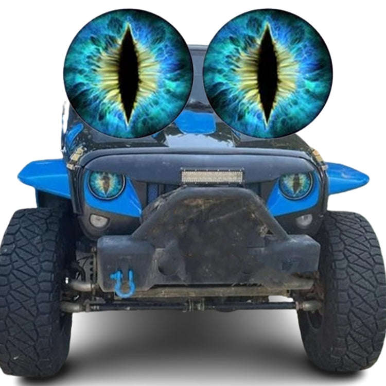 1pair Beast Eyes Headlight Decorative Stickers Off-Road Vehicle Front Lights Stereo Decals, Style...