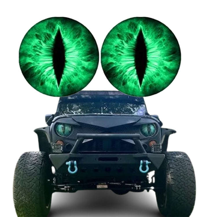 1pair Beast Eyes Headlight Decorative Stickers Off-Road Vehicle Front Lights Stereo Decals, Style...