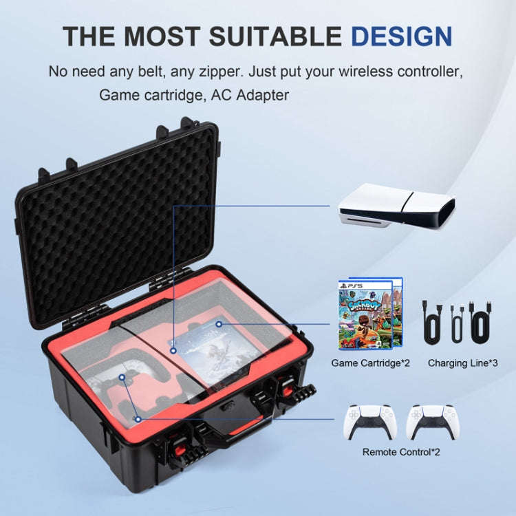 For PS5 Slim STARTRC GAMES Game Console Storage Waterproof Box Hardshell Case
