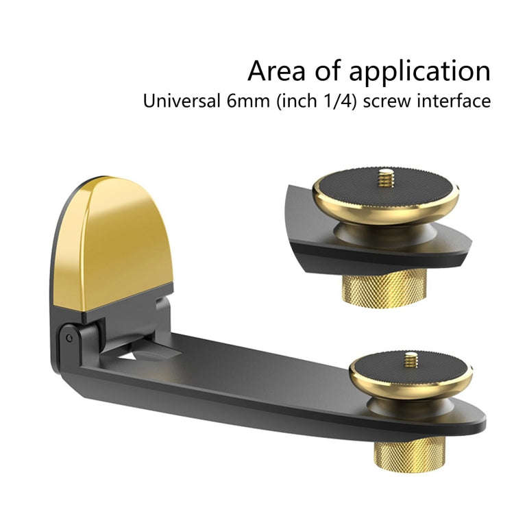 Aluminum Alloy Pan Head Adjustable Foldable Projector Wall Mount(Black Gold)