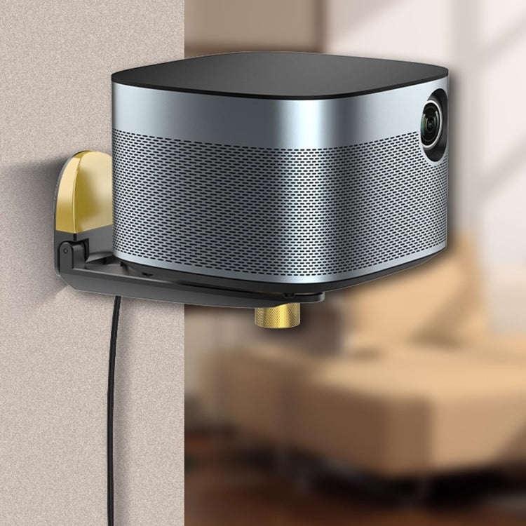 Aluminum Alloy Pan Head Adjustable Foldable Projector Wall Mount(Black Gold)
