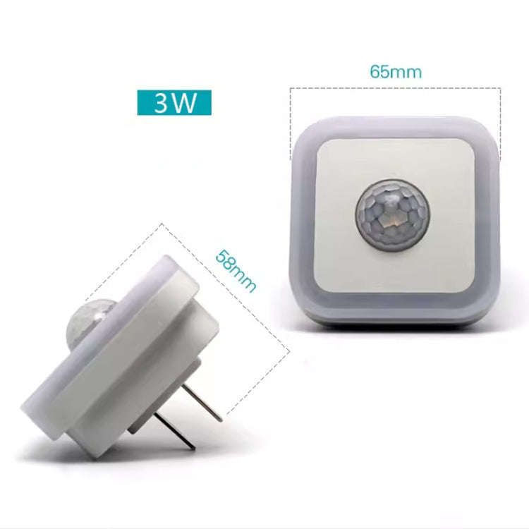 3W Home LED Human Auto Sensor Night Light Plug-In Wiring-Free Staircase Corridor Aisle Light, US ...