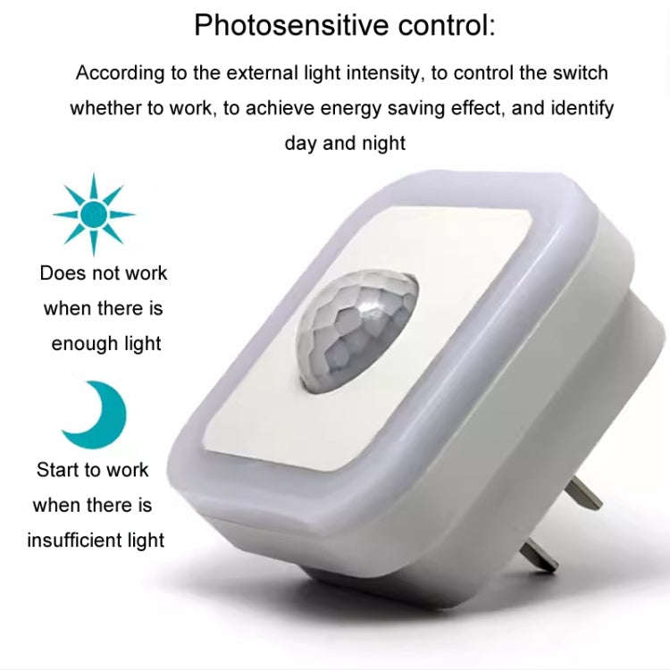 3W Home LED Human Auto Sensor Night Light Plug-In Wiring-Free Staircase Corridor Aisle Light, US ...