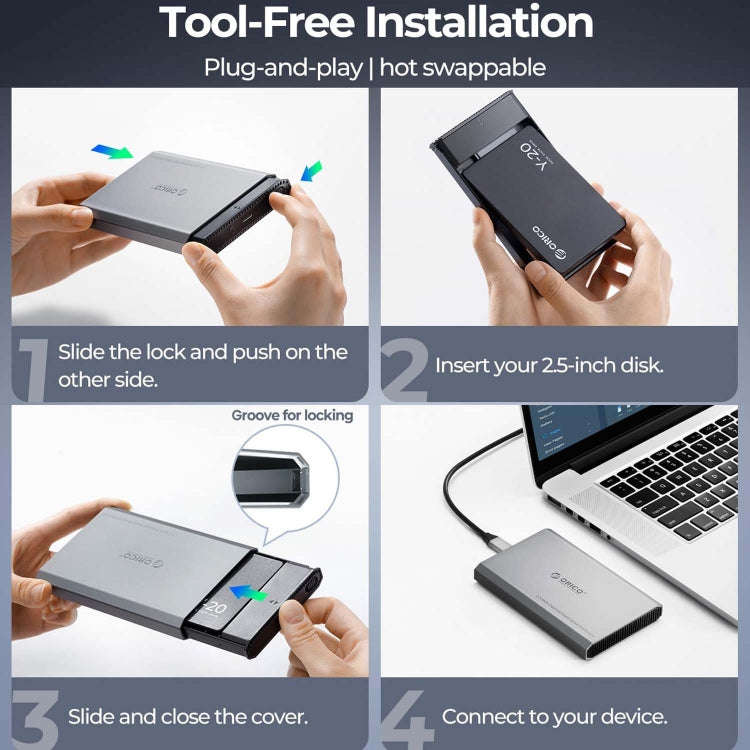 ORICO DD25 USB3.1 5Gbps Mobile Hard Drive Case 2.5 inch External Mechanical Solid State SATA Univ...