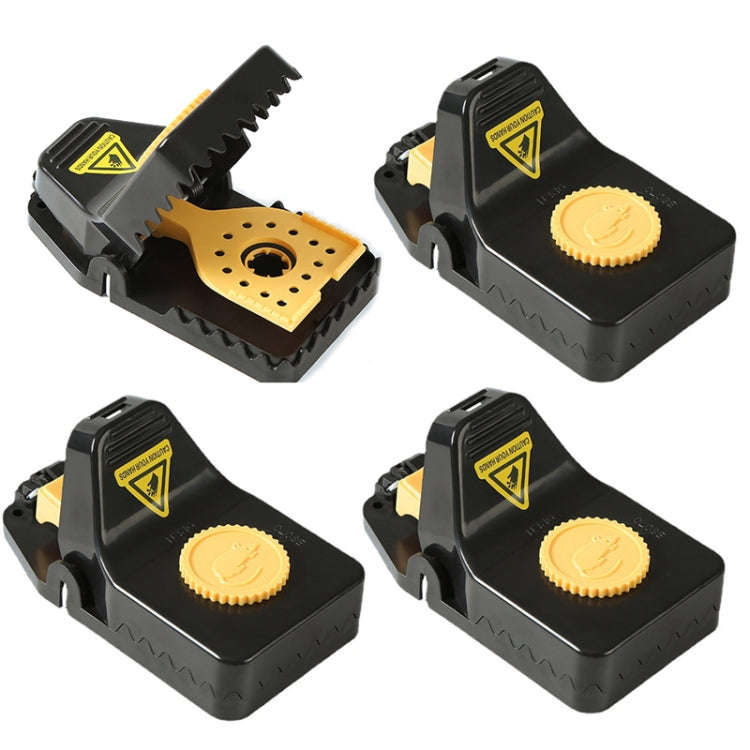 4pcs /Box Plastic Mousetrap Reusable Instant Kill Traps for Mouse Rat, Size: Large