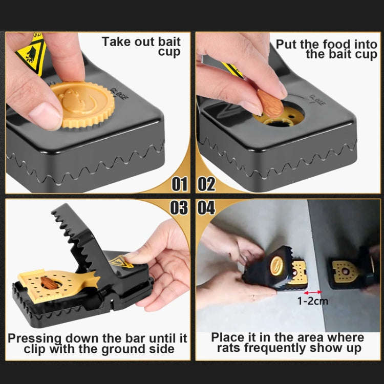 4pcs /Box Plastic Mousetrap Reusable Instant Kill Traps for Mouse Rat, Size: Large