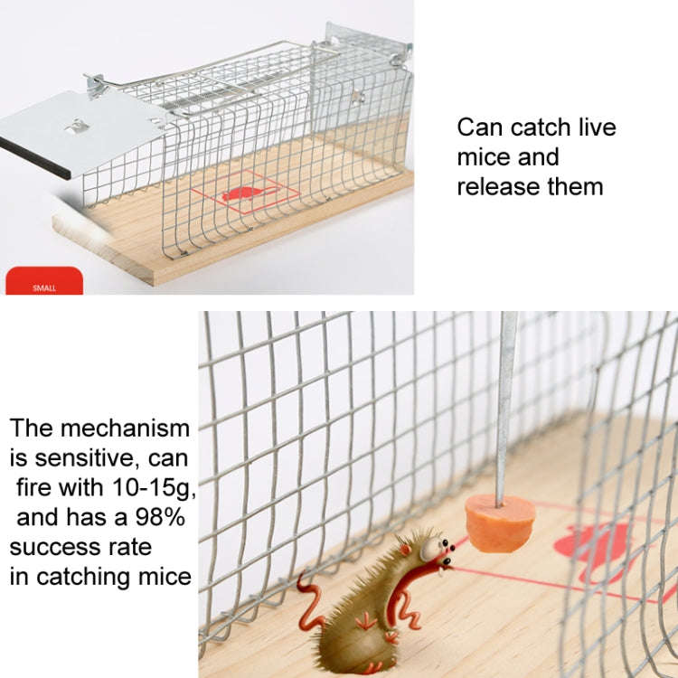 Wooden Mousetrap Cage Live Animal Humane Trap Catch, Size: Large