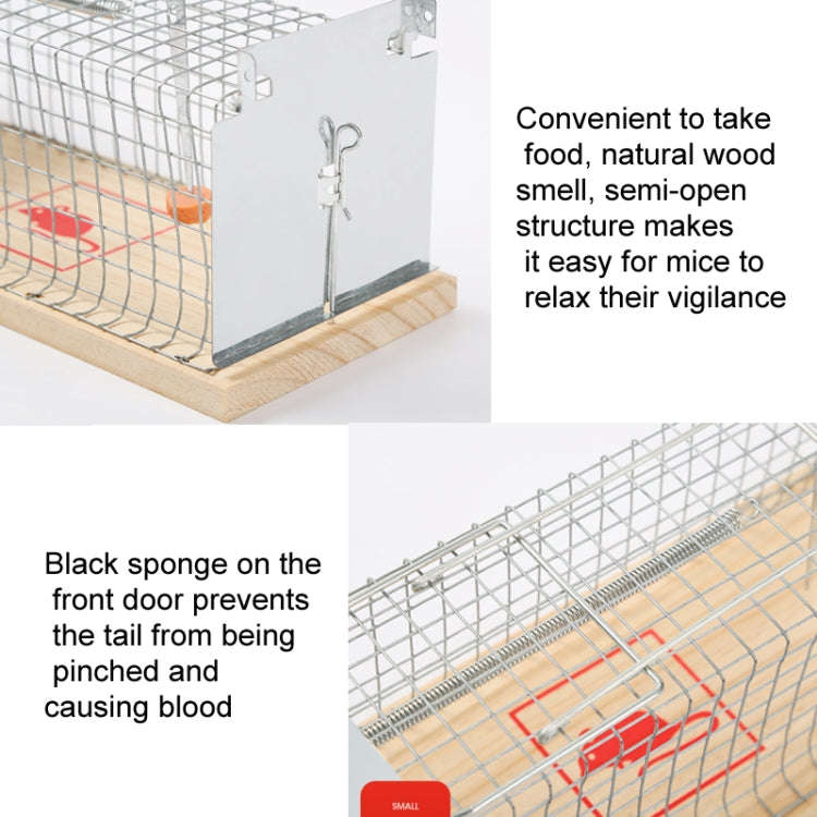 Wooden Mousetrap Cage Live Animal Humane Trap Catch, Size: Large