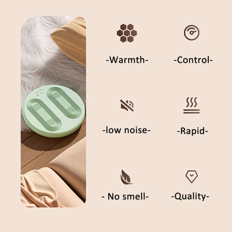 5V USB Plug Foot Massager Warmer 3 Levels Temperature & Vibration Adjustable(Milk Green)