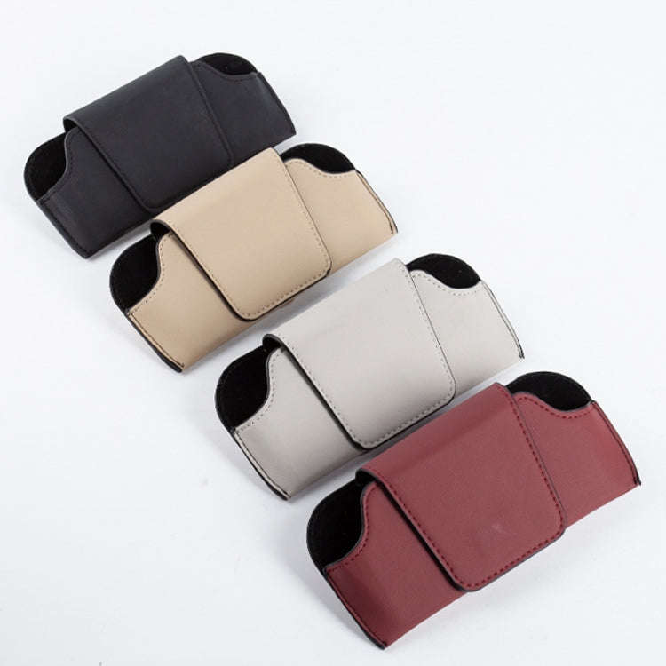 Car Eyeglasses Case Sun Visor Back Clip Sunglasses Organizer Multi-function Leather Sunglasses Cl...