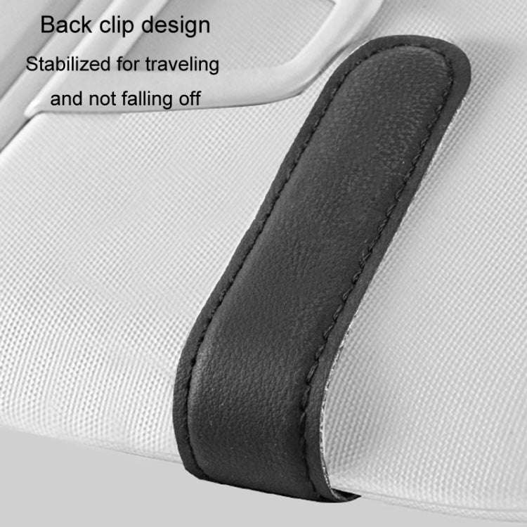 Car Eyeglasses Case Sun Visor Back Clip Sunglasses Organizer Multi-function Leather Sunglasses Cl...