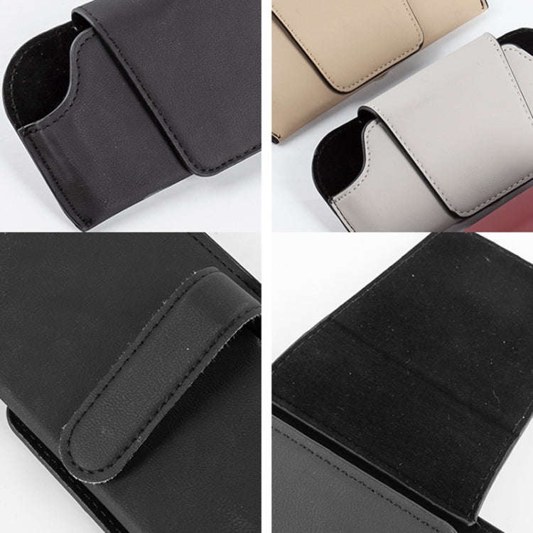 Car Eyeglasses Case Sun Visor Back Clip Sunglasses Organizer Multi-function Leather Sunglasses Cl...