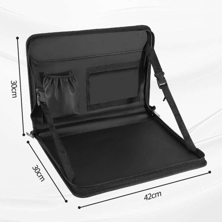 Multifunctional Car Steering Wheel Dining Table Car Seatback Hanging Foldable Storage Bag(Black)