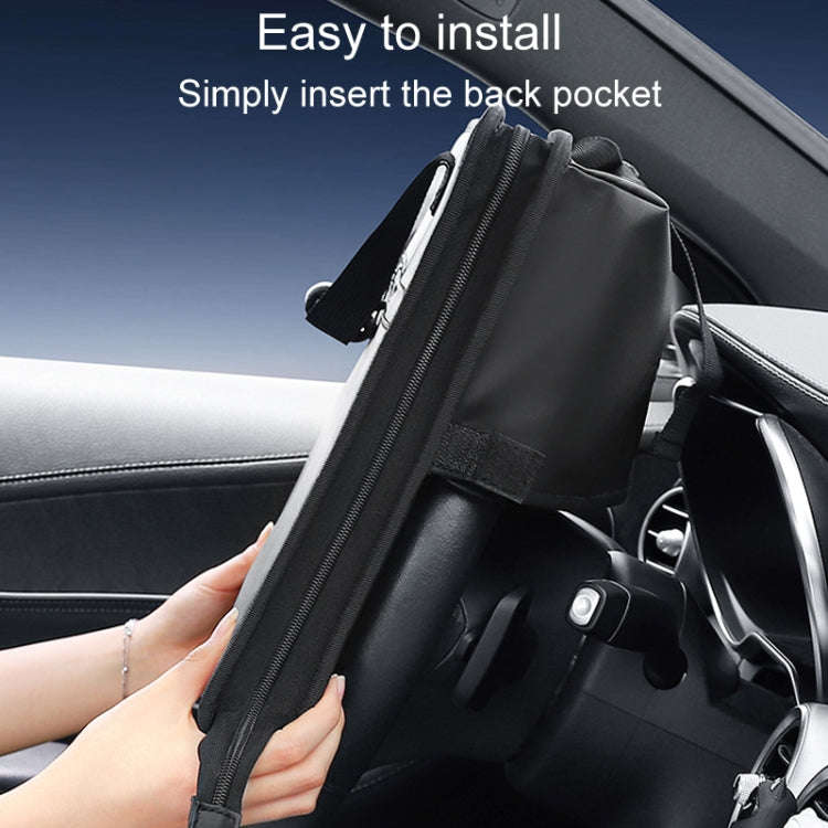 Multifunctional Car Steering Wheel Dining Table Car Seatback Hanging Foldable Storage Bag(Black)