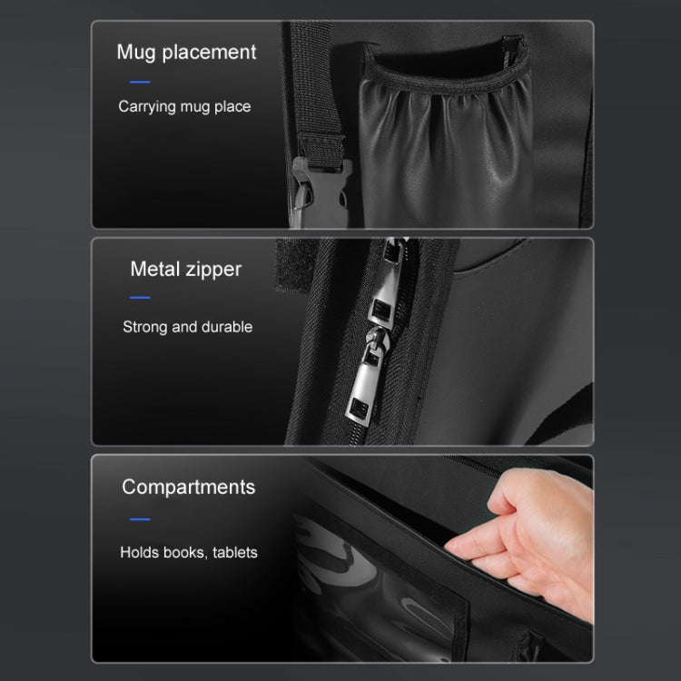 Multifunctional Car Steering Wheel Dining Table Car Seatback Hanging Foldable Storage Bag(Black)