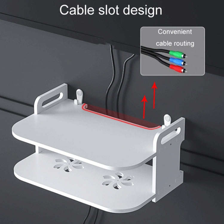 30cm Living Room Projector Holder Home Wall-Mounted No-Punch Hollowing Set-Top Box Shelf