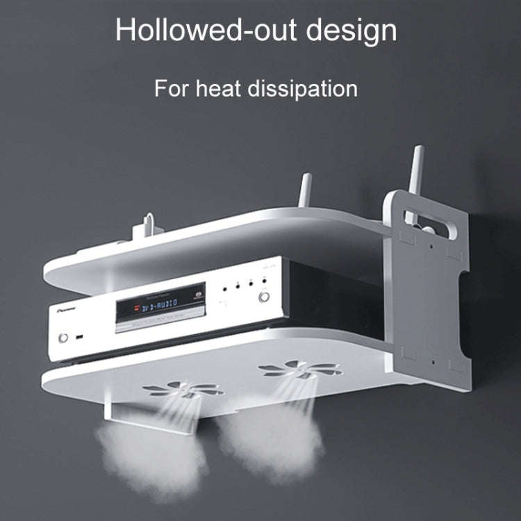 30cm Living Room Projector Holder Home Wall-Mounted No-Punch Hollowing Set-Top Box Shelf