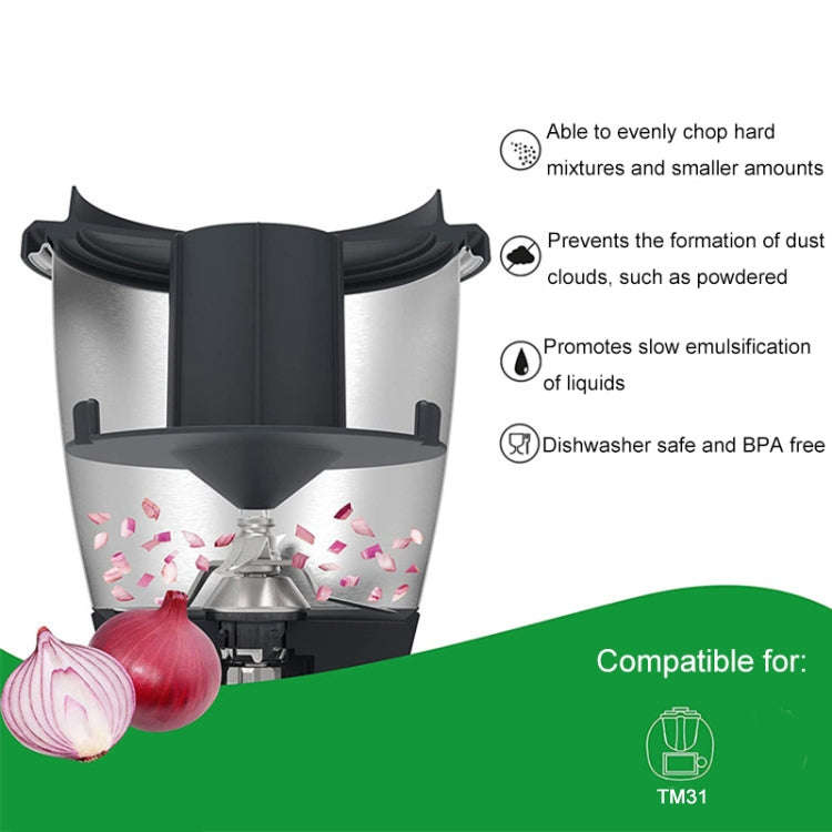 For Thermomix TM31 Blender Splash Guard Lid Anti-Splash Cover(Black)