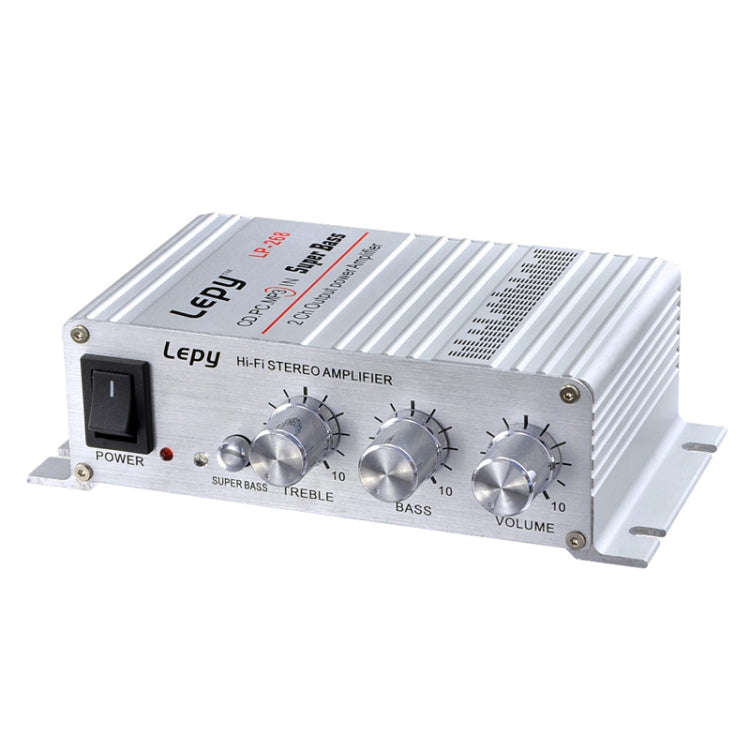 Lepy LP-268 DC12V High Fidelity Power Car/Motorcycle Amplifier(Silver)
