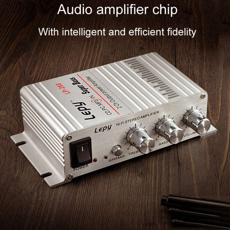 Lepy LP-268 DC12V High Fidelity Power Car/Motorcycle Amplifier(Silver)