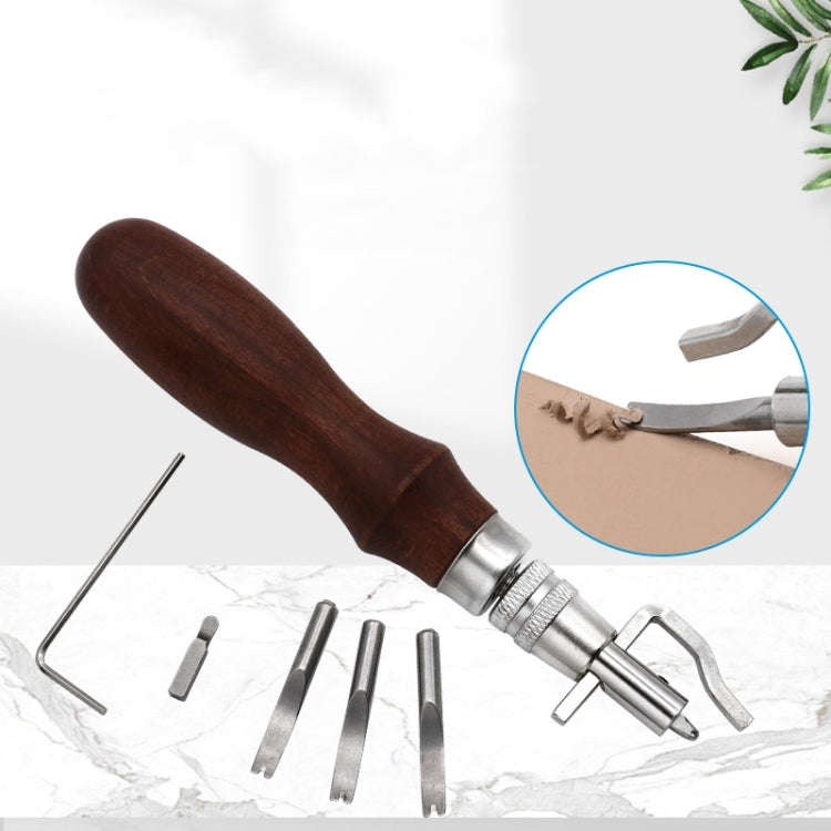 7 In 1 Leather Edge Presser Groove Cutter Edge Trimmer(Brown)