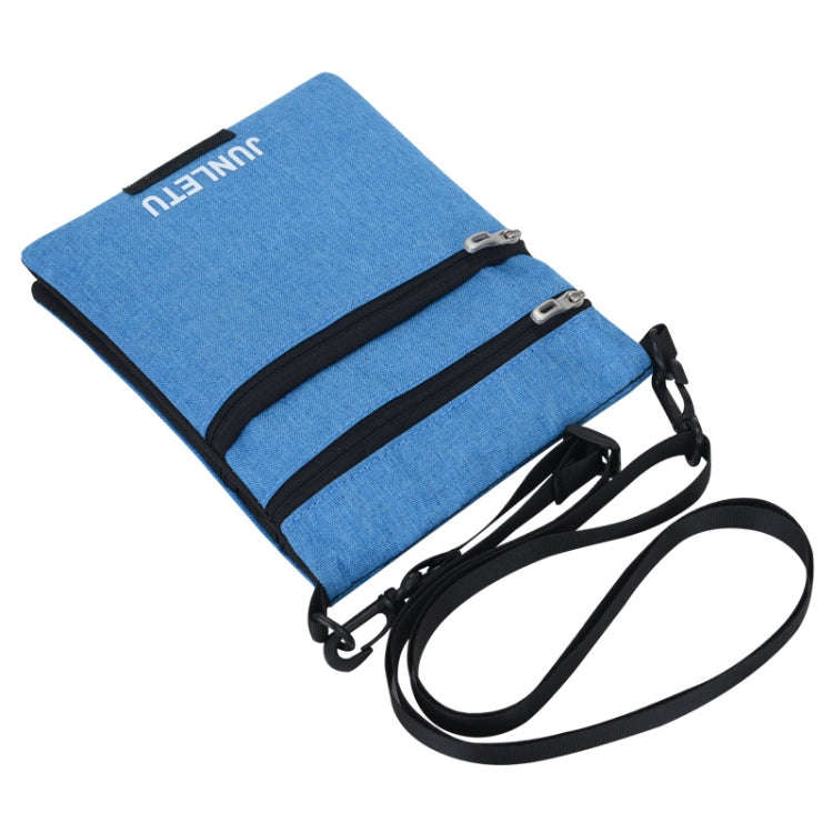 JUNLETU Crossbody Bag Waterproof Cell Phone Bag Travel Documents Passport Card Neck Pouch(Dark Blue)