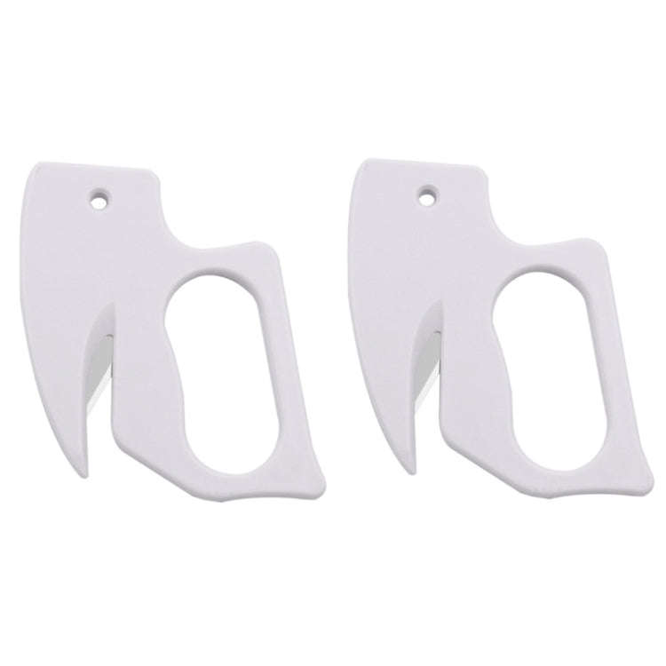 2pcs Multi-purpose Paper Cutting Stainless Steel Blade Letter Opener, Color: White