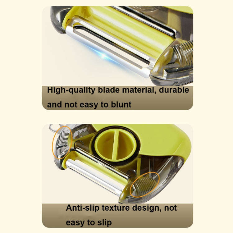 3-In-1 Multifunctional Rotary Peeler Household Kitchen Tools Scraper Fruit Grater(Green)