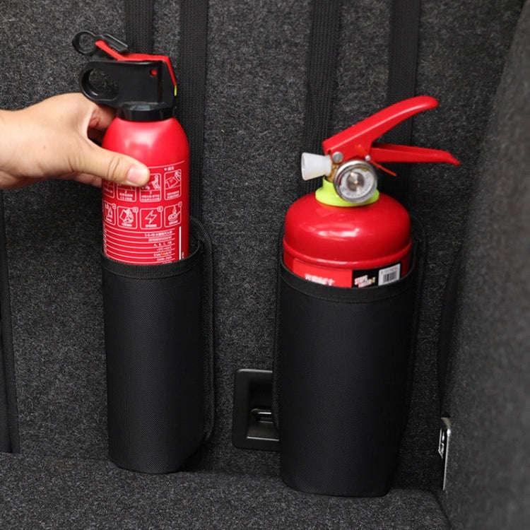 Large Car Fire Extinguisher Storage Bag Auto Seatback Bag Cup Holder