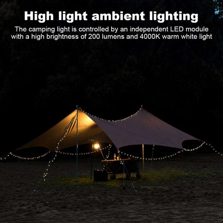 TUBUZHE 2 In 1 LED Portable String Lamp Camping Atmosphere Light USB Rechargeable Outdoor Tent Ni...