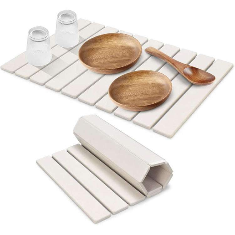 Diatomaceous Earth Tableware Drying Mat Foldable Dish Drainer Kitchen Bathroom Absorbent Mat, Siz...