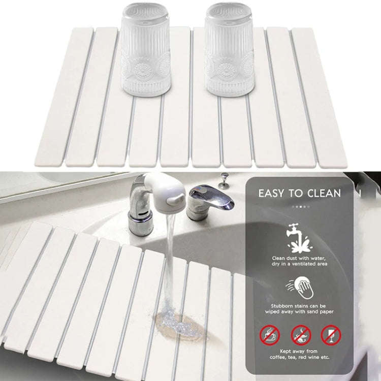 Diatomaceous Earth Tableware Drying Mat Foldable Dish Drainer Kitchen Bathroom Absorbent Mat, Siz...