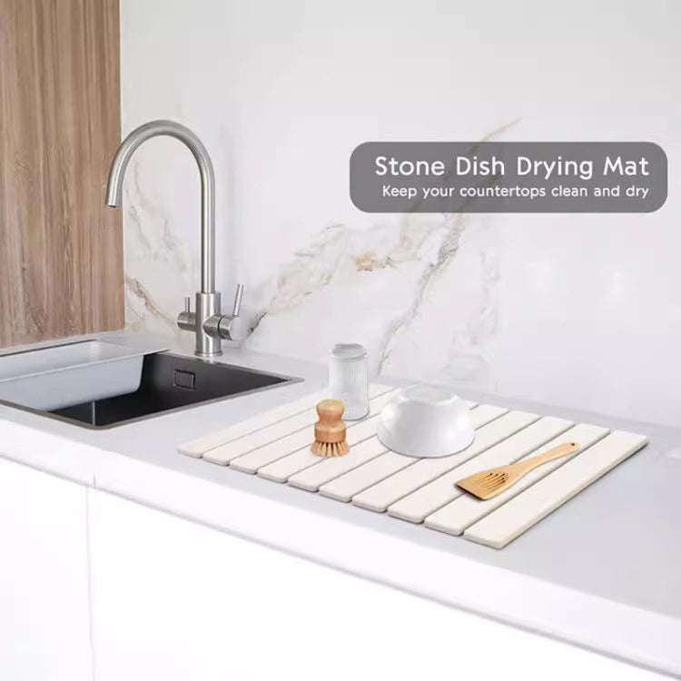 Diatomaceous Earth Tableware Drying Mat Foldable Dish Drainer Kitchen Bathroom Absorbent Mat, Siz...
