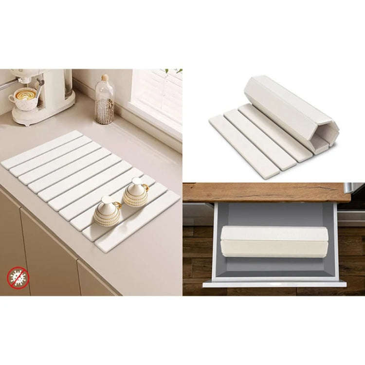 Diatomaceous Earth Tableware Drying Mat Foldable Dish Drainer Kitchen Bathroom Absorbent Mat, Siz...