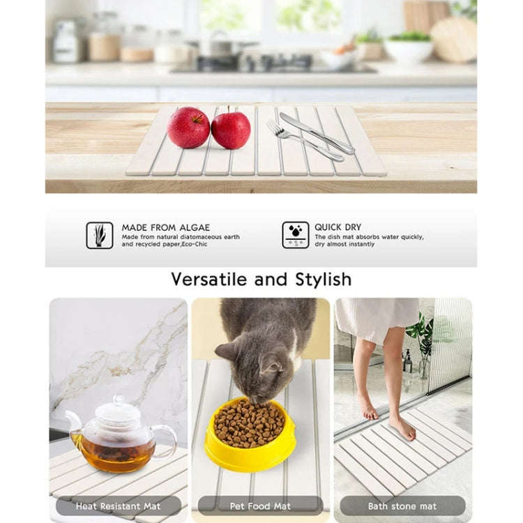 Diatomaceous Earth Tableware Drying Mat Foldable Dish Drainer Kitchen Bathroom Absorbent Mat, Siz...