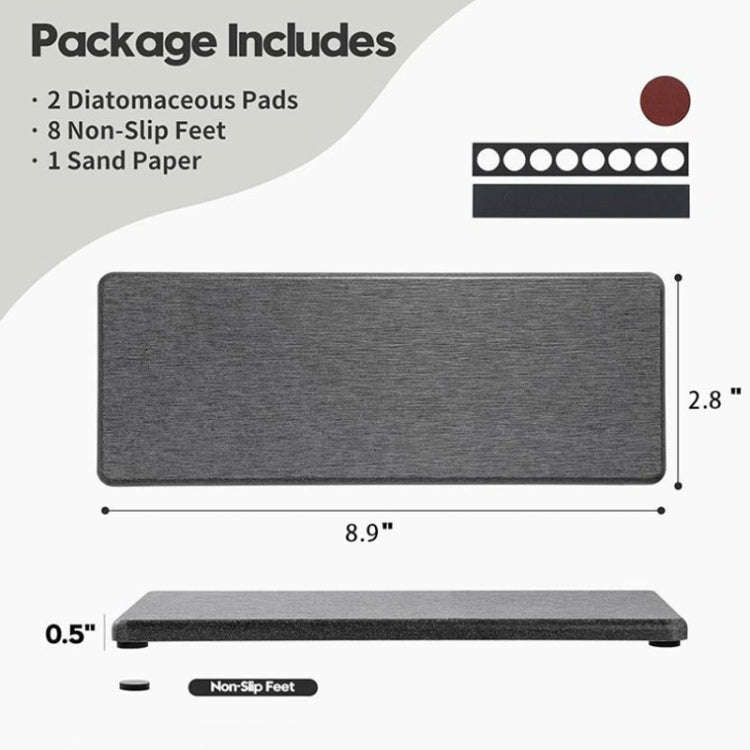 2pcs /Set Absorbent Coaster Diatomaceous Earth Drying Mat Bathroom Quick-drying Drainage Mat, Siz...
