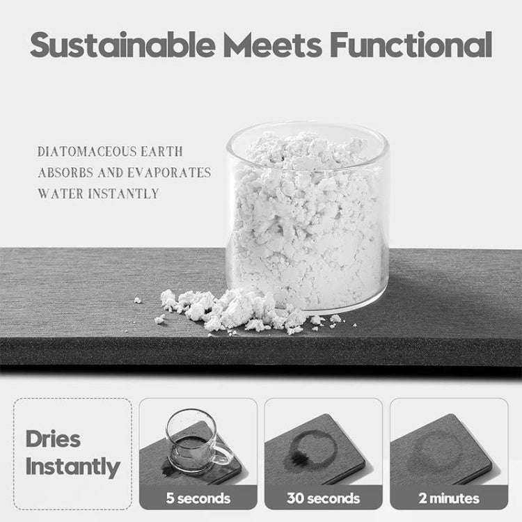 2pcs /Set Absorbent Coaster Diatomaceous Earth Drying Mat Bathroom Quick-drying Drainage Mat, Siz...
