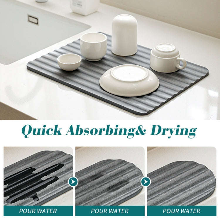 Diatomite Kitchen Drying Mat Drainage Countertop Pad Quick Dry Coaster Bathroom Hard Floor Mat, S...