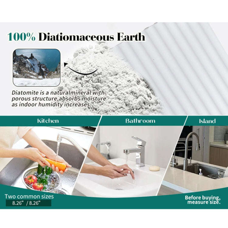 Diatomite Kitchen Drying Mat Drainage Countertop Pad Quick Dry Coaster Bathroom Hard Floor Mat, S...