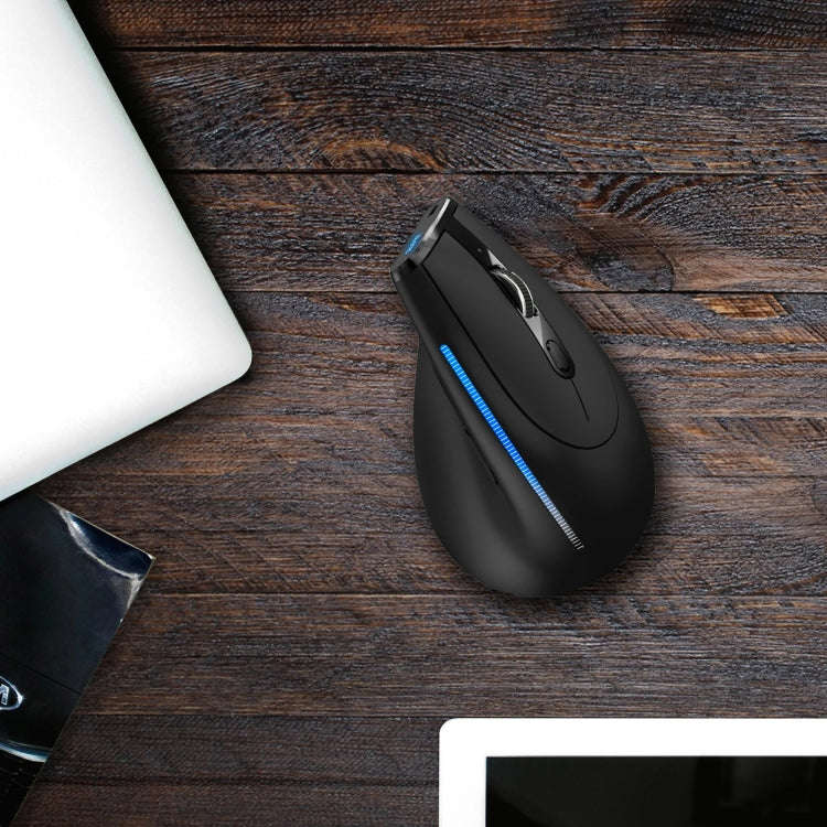 ZELOTES F36A 6-Buttons Vertical Grip Ergonomic Rechargeable Wireless Mouse(Black)