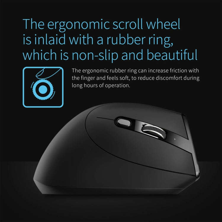 ZELOTES F36A 6-Buttons Vertical Grip Ergonomic Rechargeable Wireless Mouse(Black)