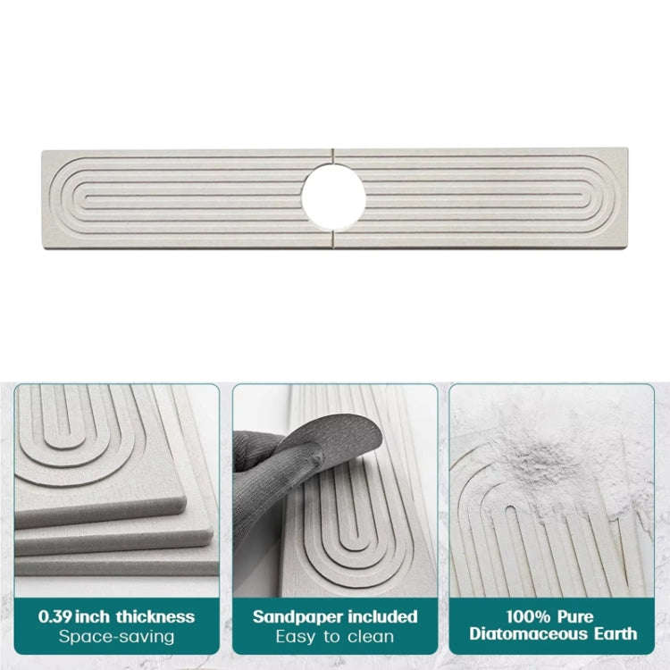 Diatomite Absorbent Mat Fast Drying Stone Kitchen Bathroom Faucet Sink Drainage Mat, Size: 40x10c...