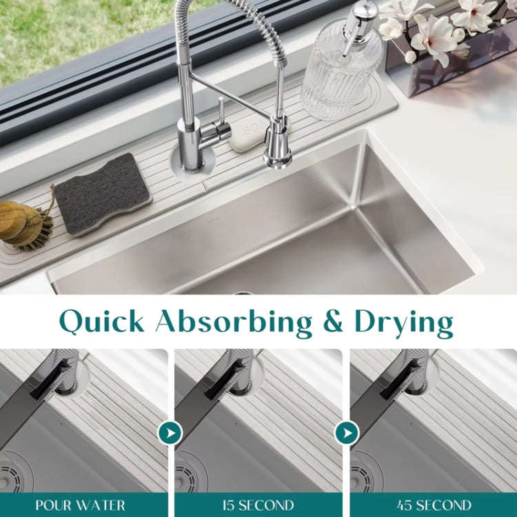 Diatomite Absorbent Mat Fast Drying Stone Kitchen Bathroom Faucet Sink Drainage Mat, Size: 40x10c...